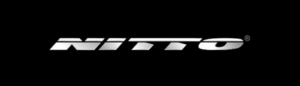 Nitto logo in white on a black background.